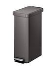 Hudson Slim 13.2 Gal Stainless Steel Step Trash Can-Gunmetal Gray