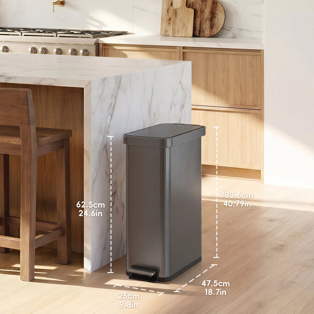 Hudson Slim Step Trash Can, 50 L