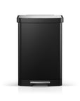 Hudson  50 Liter / 13 Gallon Step Can with Bag Compartment - Matte Black