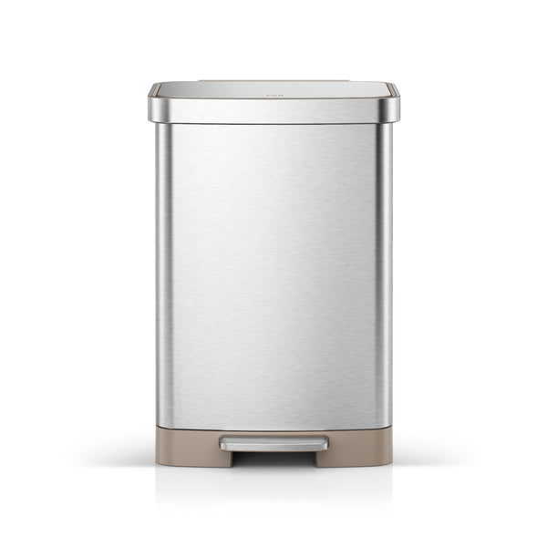 Hudson 50L Step Can with Bag Compart - Matte Stainless Steel