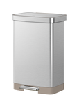 Hudson 50L / 13.2 Gal Step Can with Bag Compartment - Matte Stainless Steel