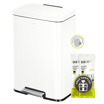 Madison Step Can with Liner – Matte White – 50L / 13.2 Gal