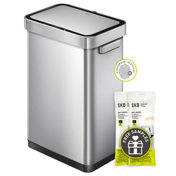 Stainless Steel Trash Can - Fingerprint Resistant, Soft Close, Step Lid - 5.3  Gallon - Lodging Kit Company