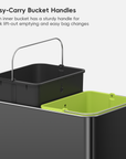 Econova 8+8 Gallon Dual Compartments Motion Sensor Trash Can - Matte Black