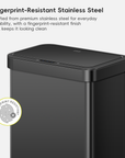 Econova 8+8 Gallon Dual Compartments Motion Sensor Trash Can - Matte Black