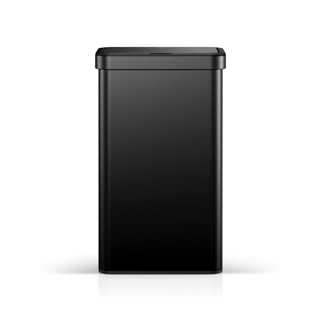 EKO Nova 21 Gallon/80 Liter Black Stainless Steel Motion Sensor Trash Can.