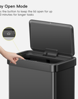 Nova 21 Gallon/80 Liter Black Stainless Steel Motion Sensor Trash Can