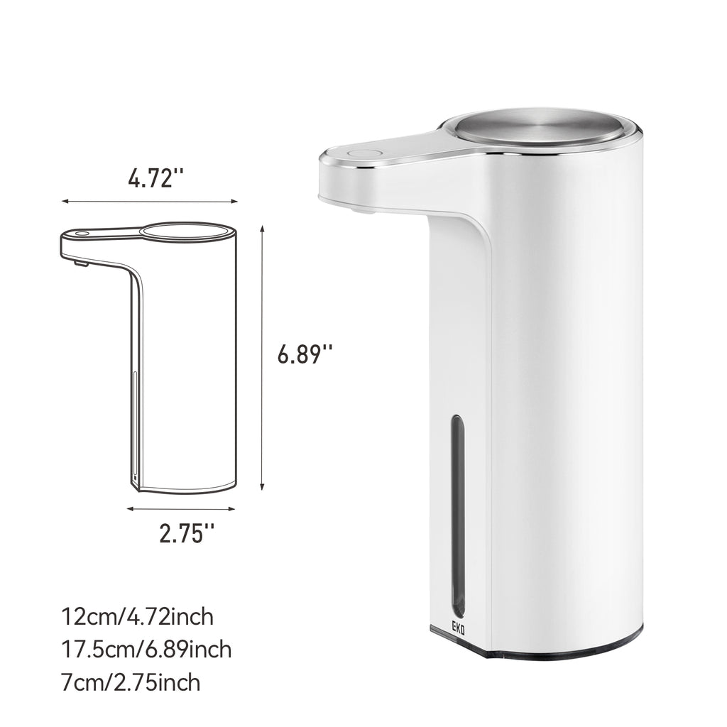 EKO Aroma Smart Liquid Soap Dispenser - White – Dimensions