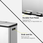 EcoCasa Dual Compartment Step Recycling Can, 30+20 L