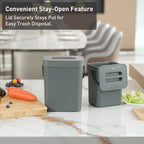 EKO Puro Compost Bin with Lid - Dark Gray 5L / 1.32 Gal – Convenient Stay-Open Feature