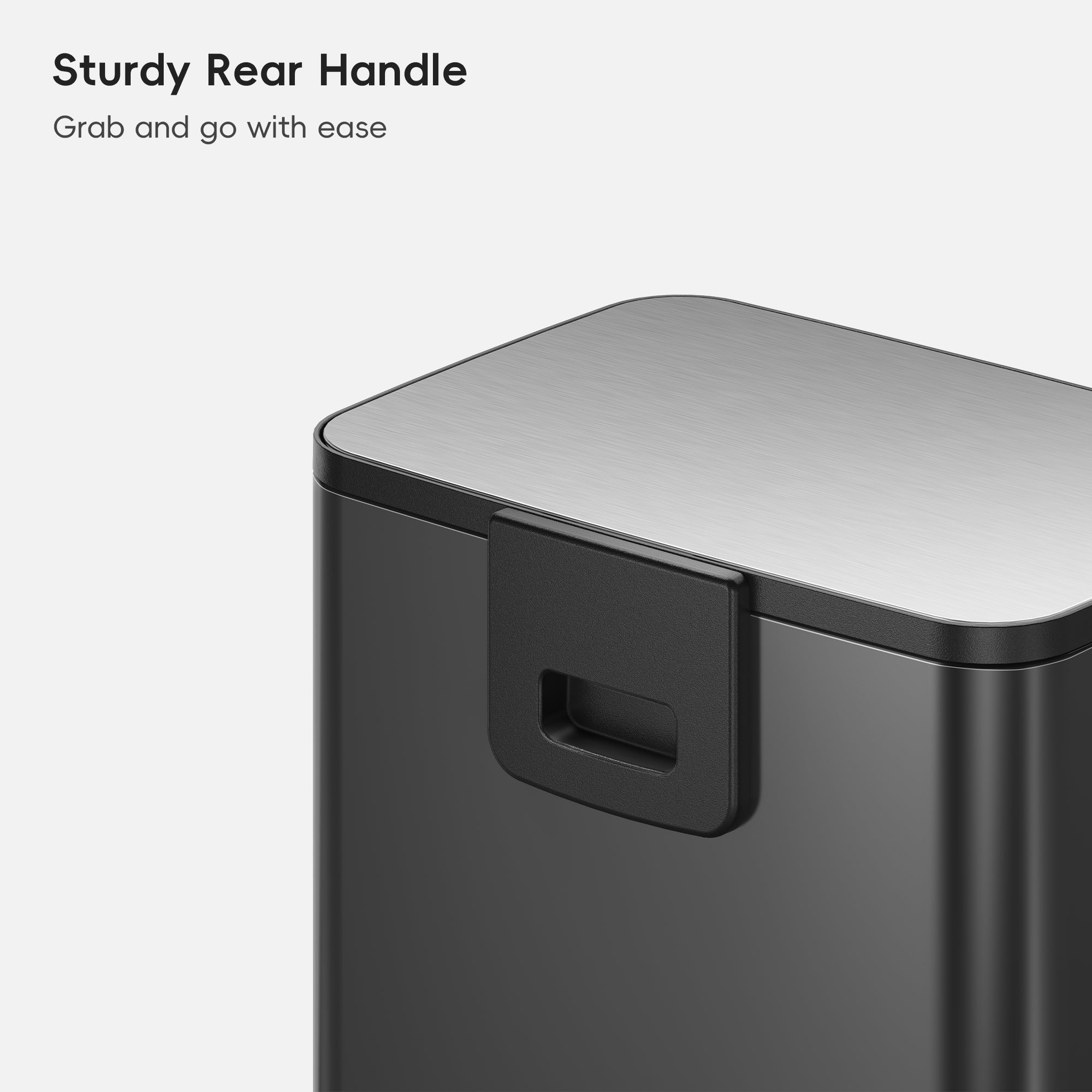 Marina  50 Liter / 13 Gallon Matte Black Step Trash Can