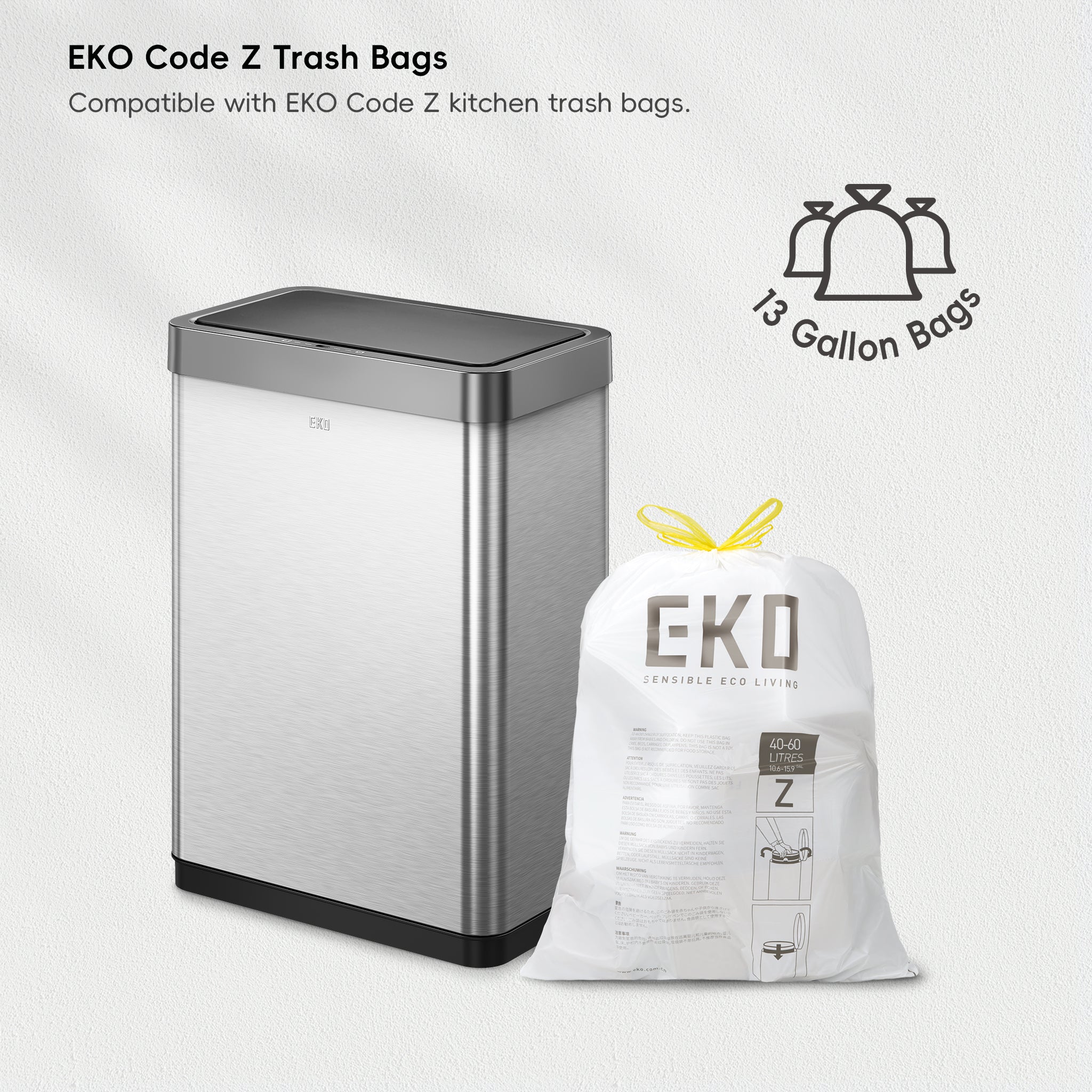Mirage-X Sensor Can with Liner – 47L - Stainless Steel – Home by EKO