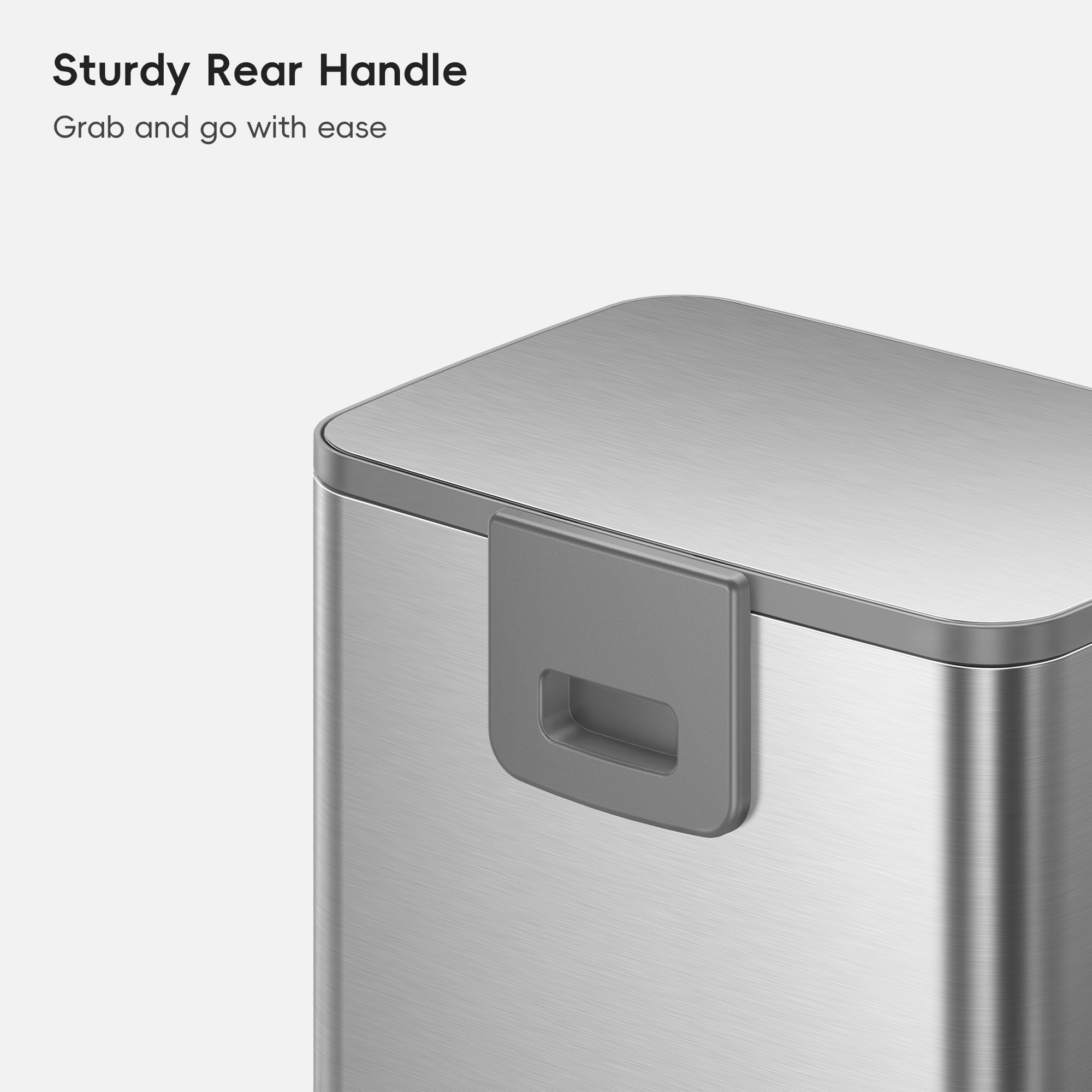 Marina  50 Liter / 13 Gallon Matte Stainless Steel Step Trash Can