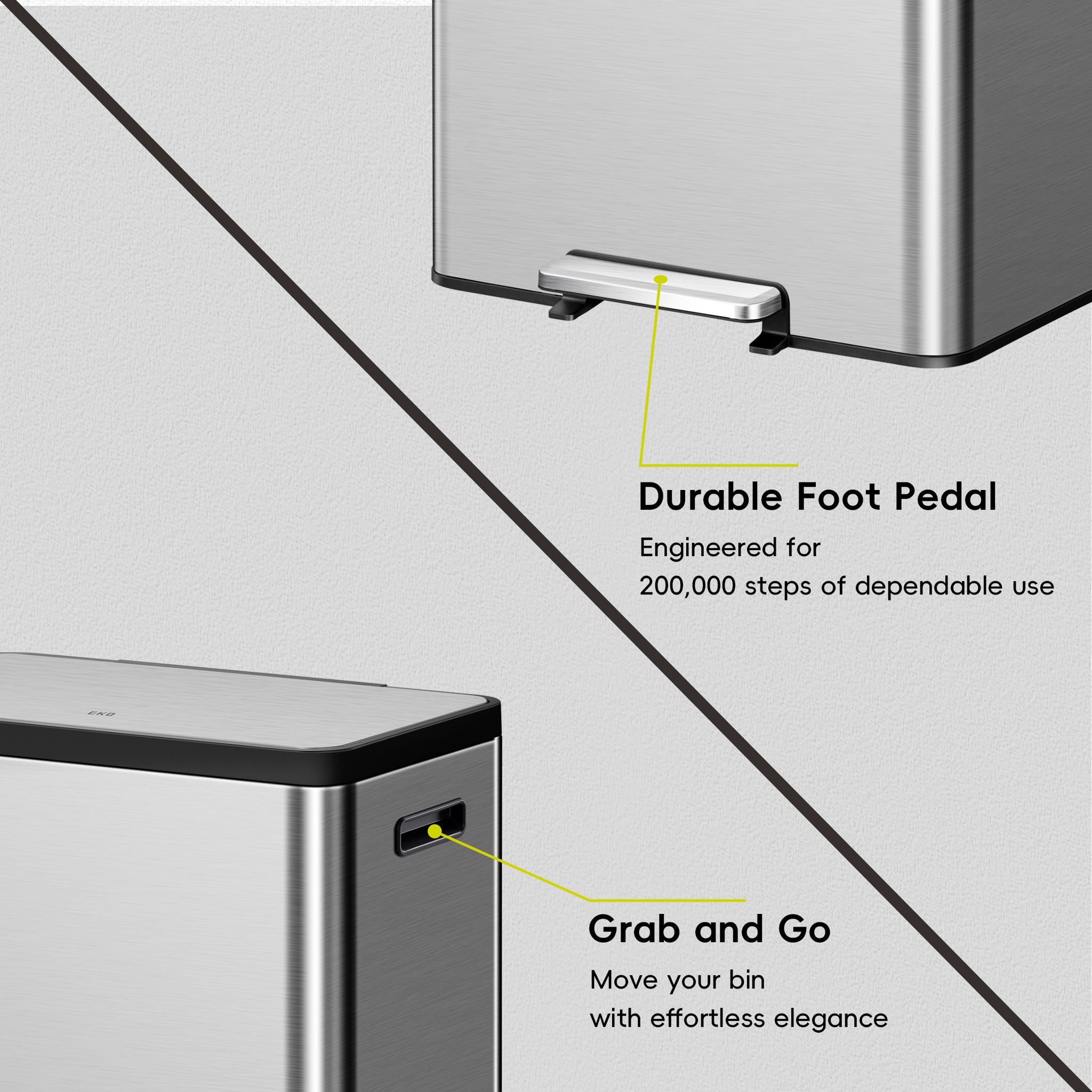 EcoCasa II Step Recycling Can - Dual Compartment 36L+24L – Home by EKO