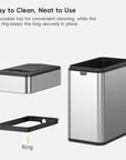 Phantom Pro 10 L / 2.6 Gal Dual Wing Lid Sensor Bin Matte Stainless Steel
