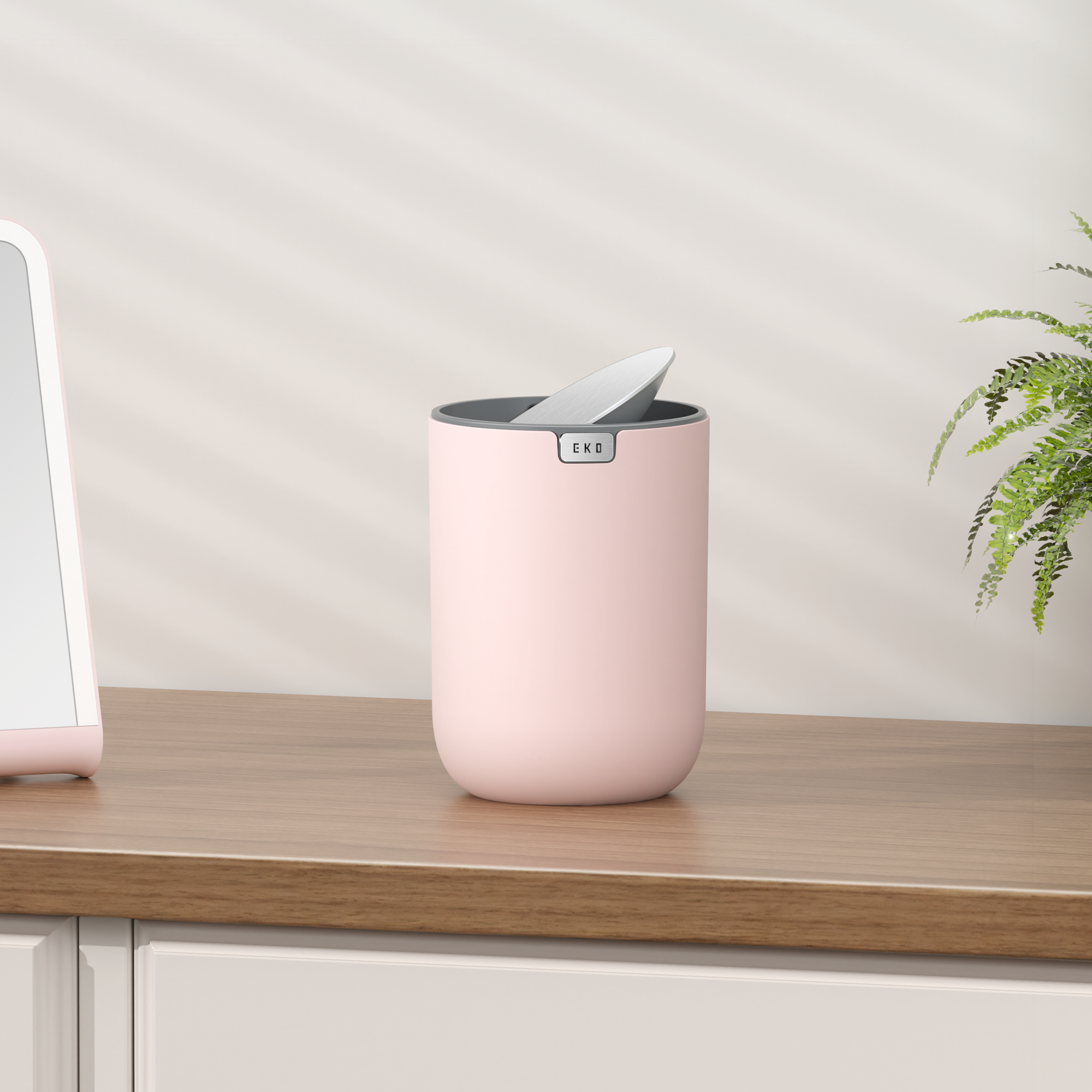 Fandy Table Bin with Swing-Top Lid - Pink 2.2L / 0.58 Gal