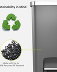 Hana Select 13.2 Gallon / 50L Plastic Resin Step Kitchen Trash Can-Grey