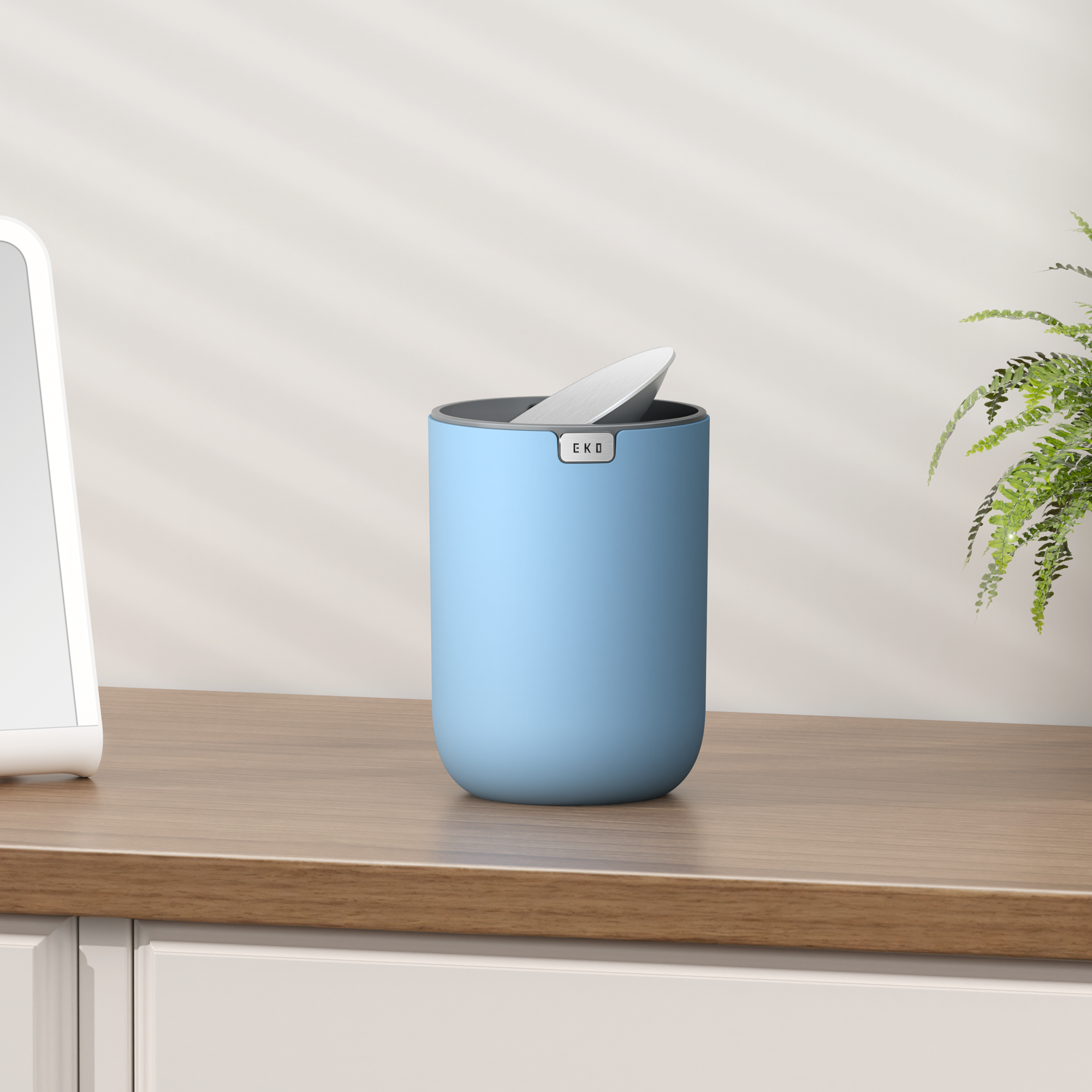 Fandy Table Bin with Swing-Top Lid - Blue 2.2L / 0.58 Gal