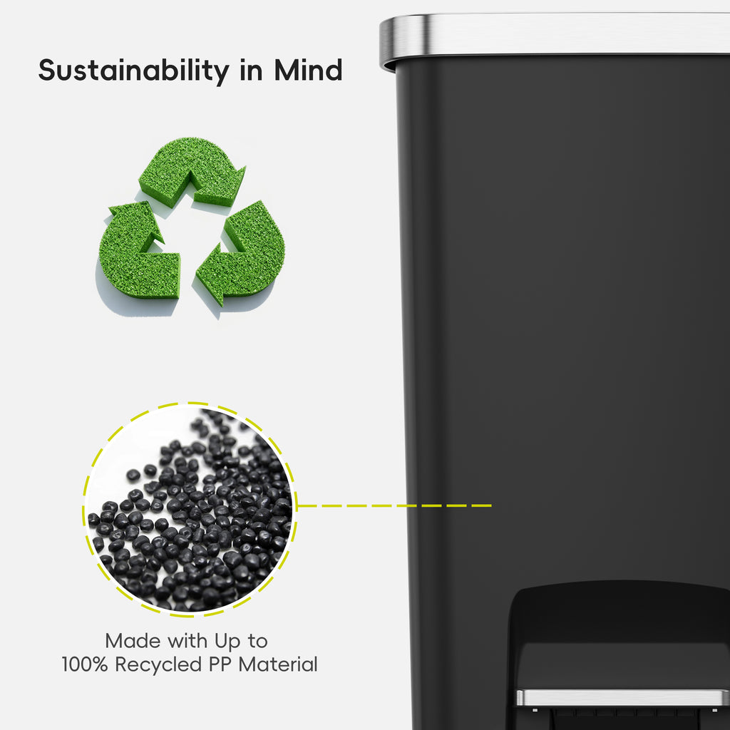 EKO Trash Can Featuring Sustainability in Mind, Made with Up to 100% Recycled PP Material.