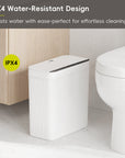 Brio 10L / 2.6 Gallon in White Compact Design Motion Sensor Trash Can
