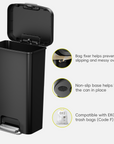 EKO 45L / 12 Gal Pet-Lock Kitchen Trash Can with Lid
