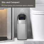 EKO Astro 10L / 2.6 Gallon Slim Sensor Trash Can with Butterfly Lid-Matte Stainless Steel – Slim and Compact