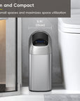 Astro  10L / 2.6 Gallon Slim Sensor Trash Can with Butterfly Lid-Matte Stainless Steel