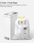 Hudson Slim 50 Liter / 13 Gallon Matte White Step Trash Can with Lid