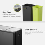 EcoCasa Dual Compartment Step Recycling Can, 30+20 L