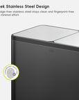 EcoCasa Plus 2 x 10.6 Gal Dual Recycling Trash Can for Kitchen-Matte Black