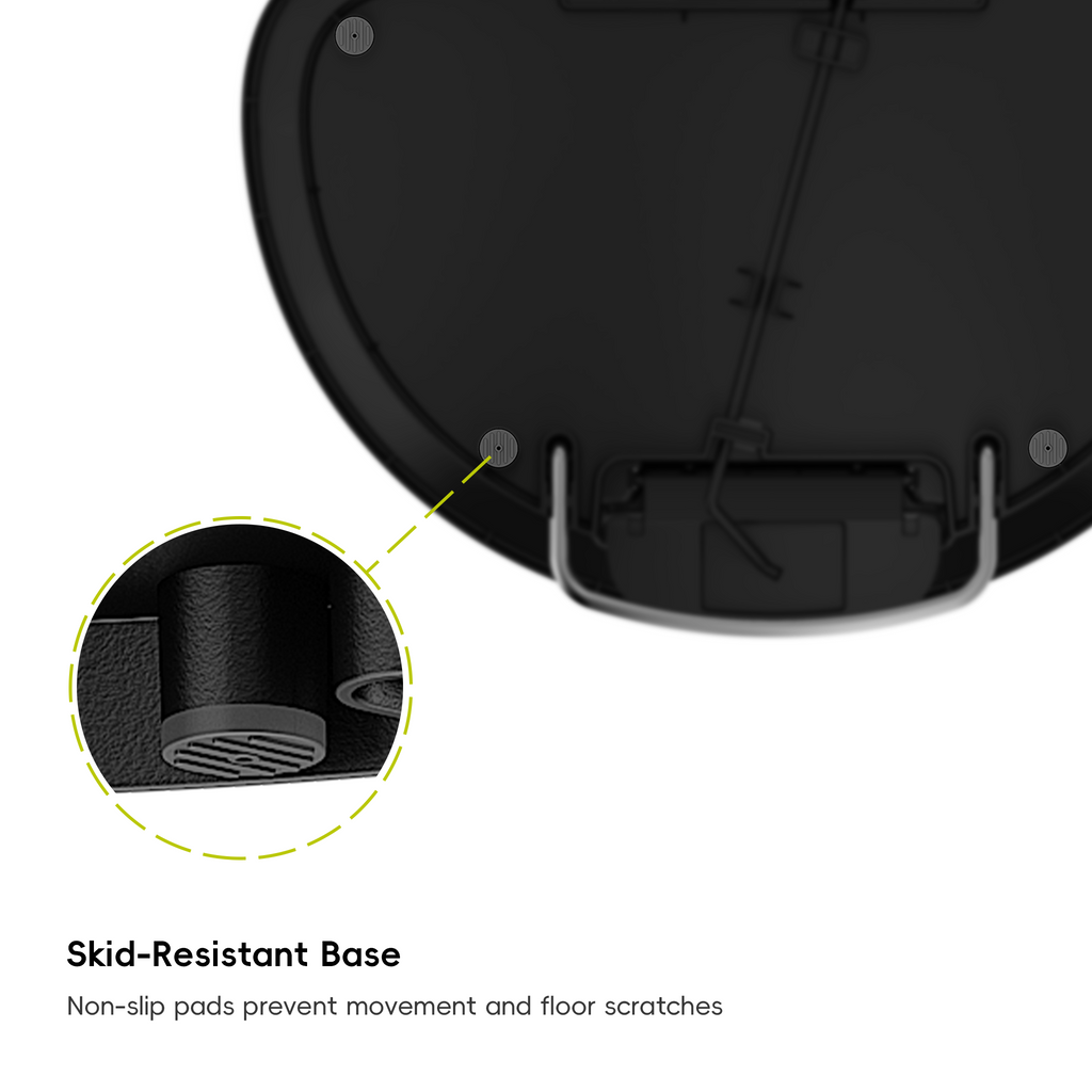 EKO HANA Semi-Round 55L/ 14.5 Gallon Plastic Resin Step Kitchen Trash Can-Black – Skid-Resistant Base