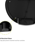 HANA Semi-Round 55L/ 14.5 Gallon Plastic Resin Step Kitchen Trash Can-Black
