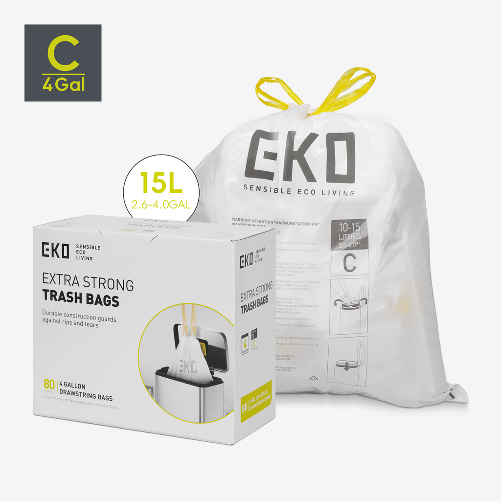 Code C - Easy-Dispense Roll Trash Bag, 15 L / 4 Gal