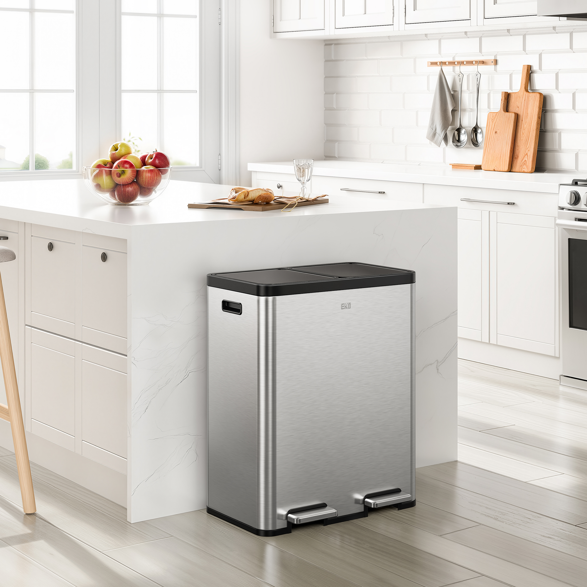 Essential Step Recycling Can - Dual Compartment 30L+30L – Home by EKO Essential Step Recycling Can - Dual Compartment 30L+30L – Home by EKO