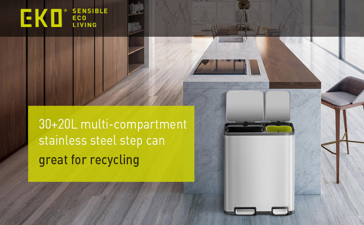 Eko Step EcoCasa Step Recycling Can - Dual Compartment 30L+20L – eko-north-america