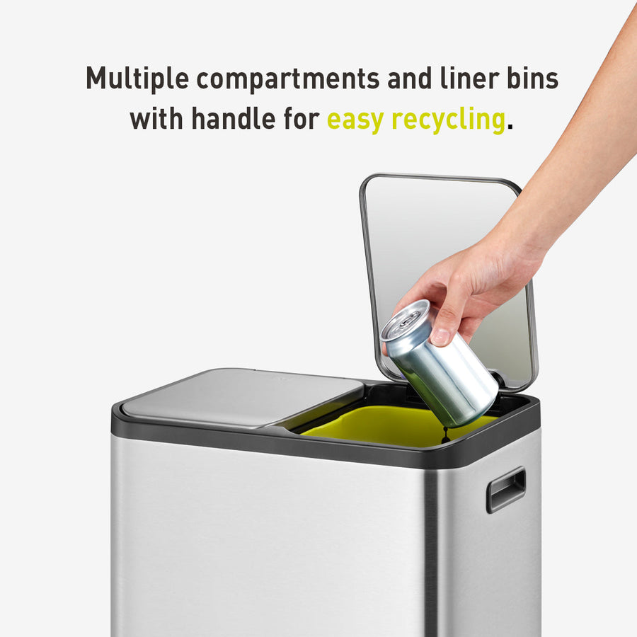 EcoCasa Step Recycling Can - Dual Compartment 30L+20L