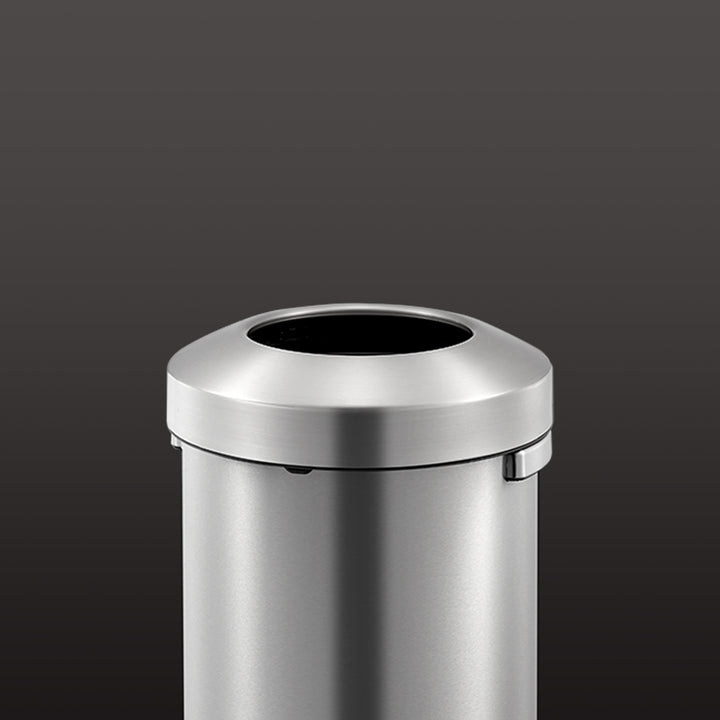 EKO Urban Slim 15.8 Gallon Commercial Trash Can, Brushed Stainless Steel  Open Top Garbage Can