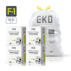 Code F-1  Slim Extra-Long Easy-Dispense Roll Trash Bags, 30.3 L / 8 Gal