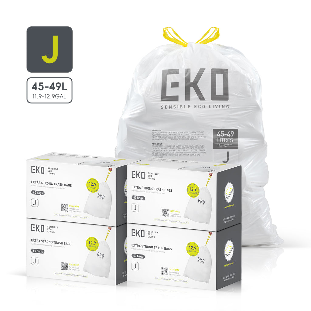 Code J Easy-Dispense Roll Trash Bags, 45-49 L / 11.9-12.9 Gal