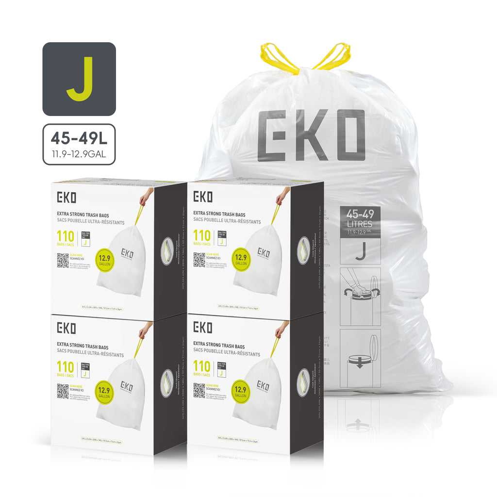 Code J Easy-Dispense Roll Trash Bags, 45-49 L / 11.9-12.9 Gal