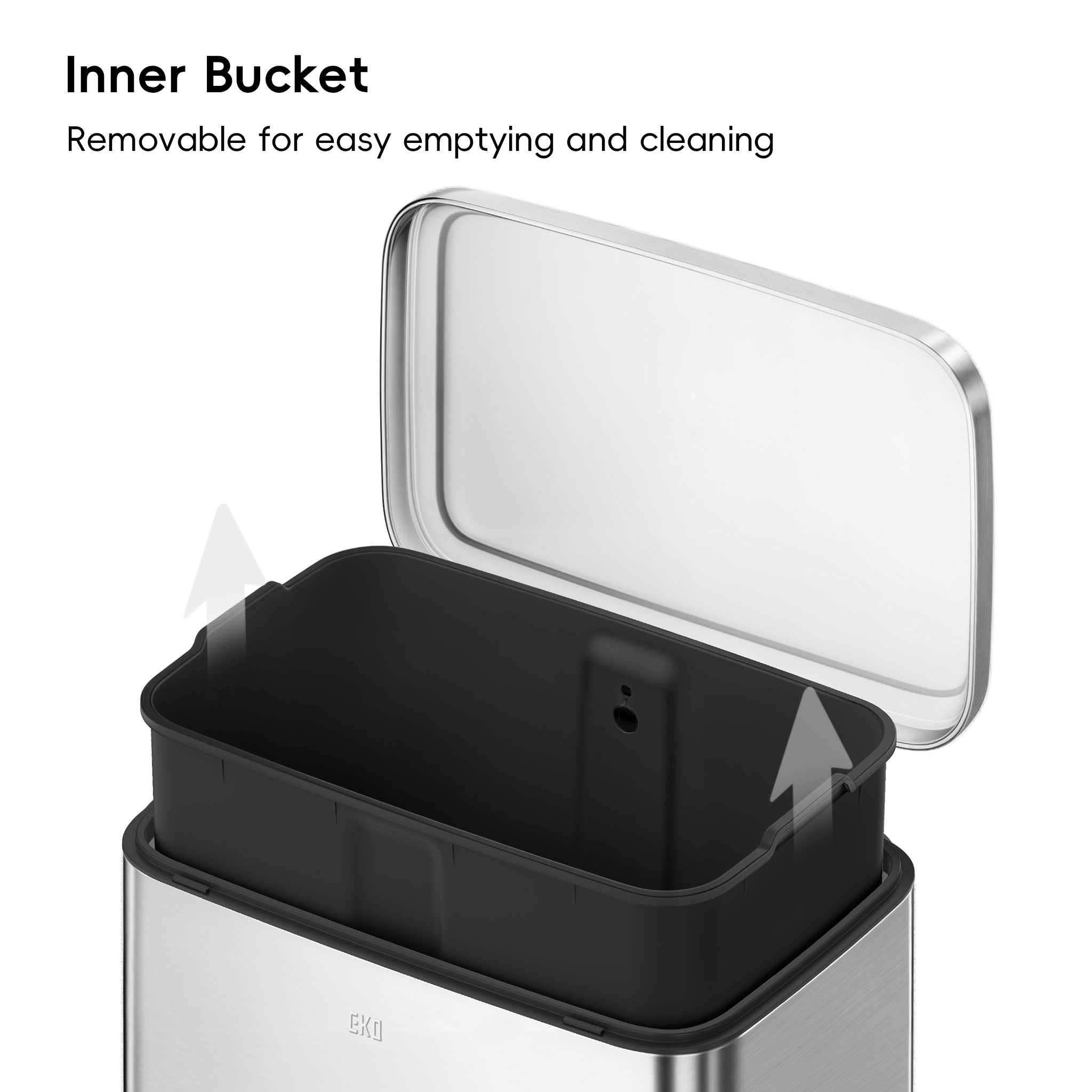 Maxwell Step On Foot Pedal Trash Can, 13.2 Gallon/50L Stainless Steel ...