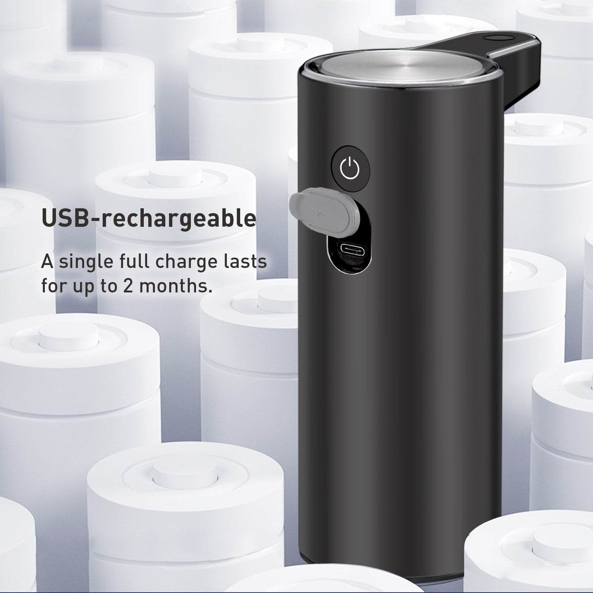 EKO Aroma Smart Liquid Soap Dispenser - Dark Gray – USB Rechargeable