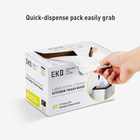 Extra-Strong Drawstring Kitchen Trash Bags – 21 Gallon (79.5L) 60 pack White