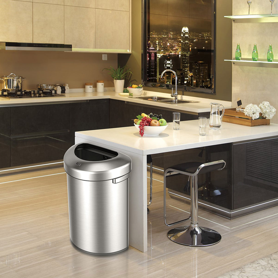 Simple Human Trash Can Stainless Steel 60L or 15.9 Gallon 