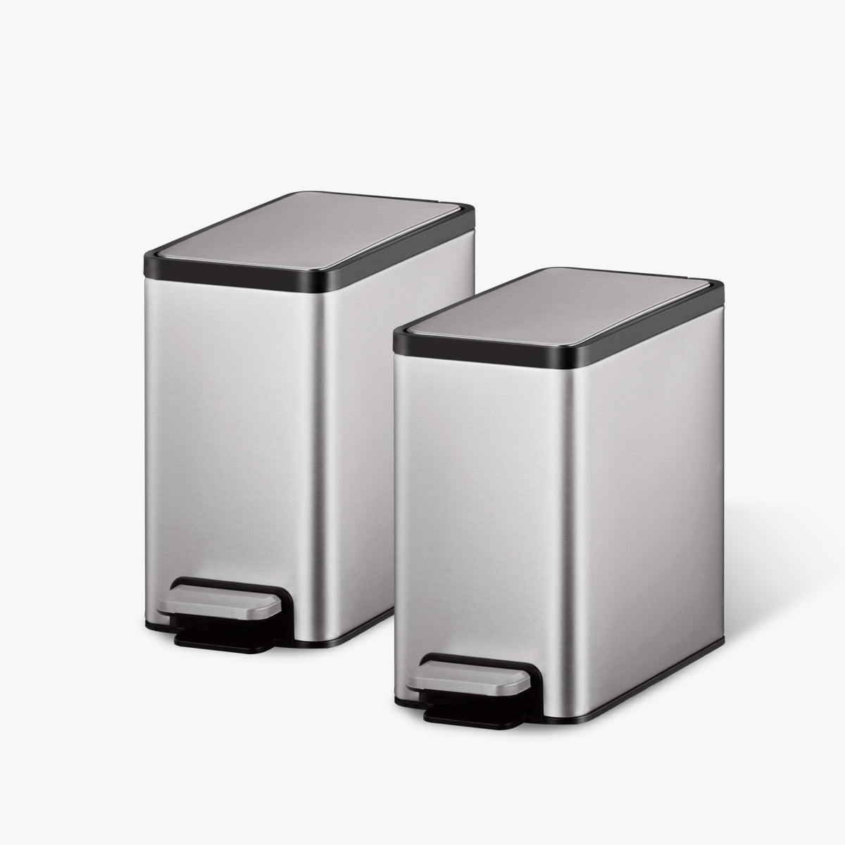 EcoCasa II Slim Step Can with Liner 2 Pack Combo Set – 6L / 1.6 Gal ...