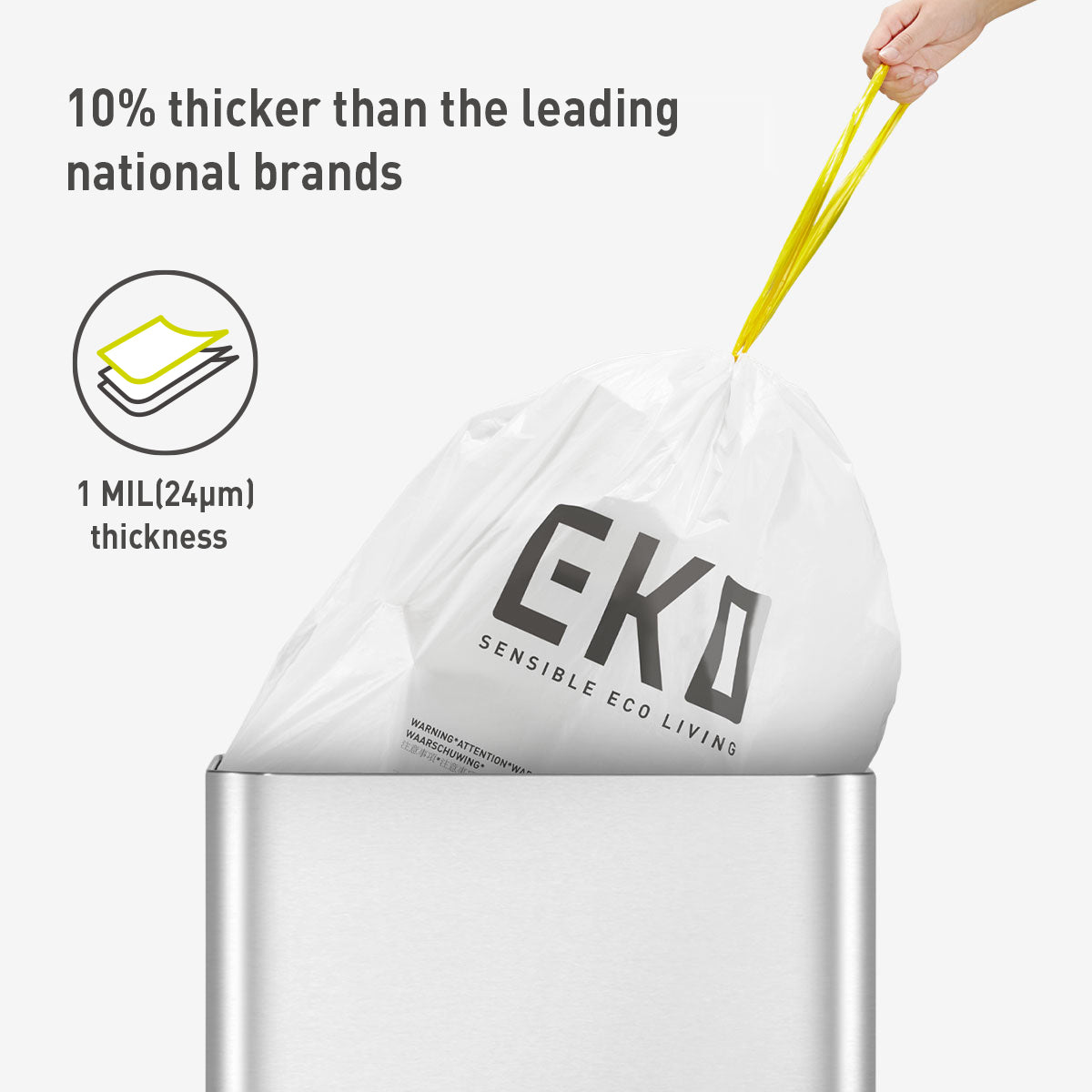 ExtraStrong Drawstring Kitchen Trash Bags 21 Gallon (79.5L) 60 pack